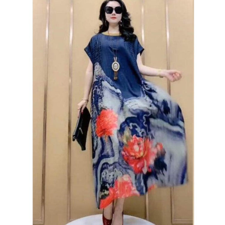 Silk Two-piece Set Fashion Loose Slimming Printed Suits