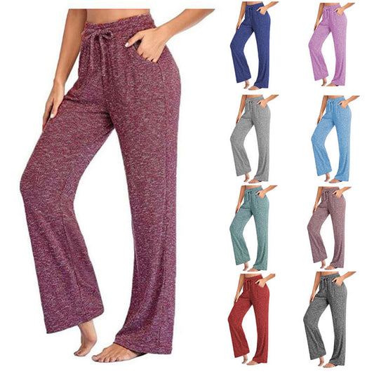 Pantalon de yoga décontracté polyvalent pour femme Pantalon à jambe large