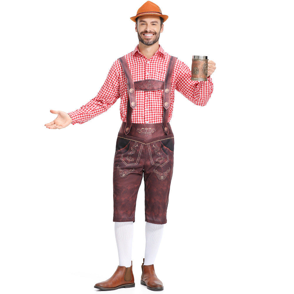 Costumes traditionnels à carreaux pour adultes du festival de la bière pour hommes à Munich