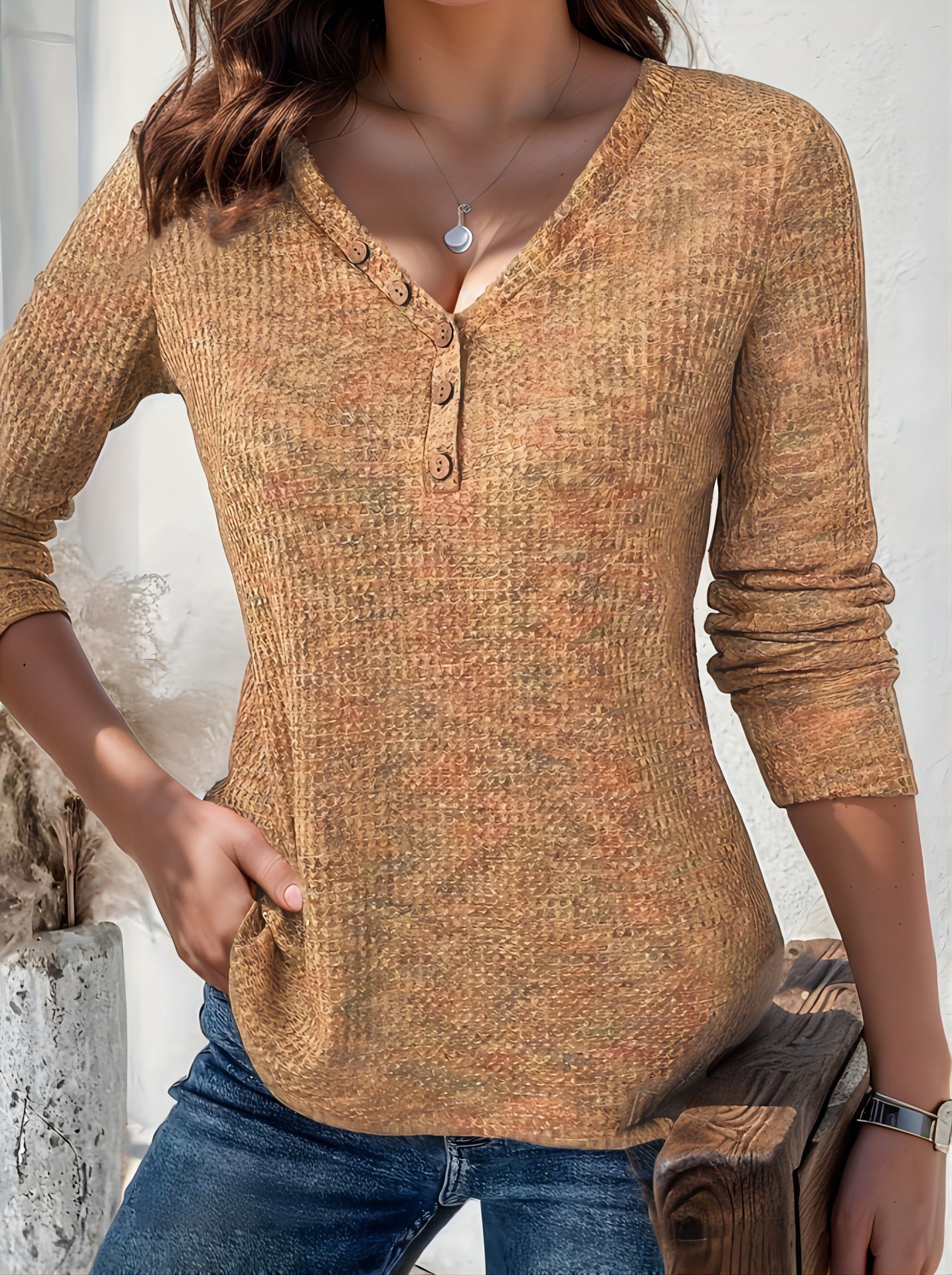 Pull à manches longues pour femme, chemisier décontracté, confortable et polyvalent