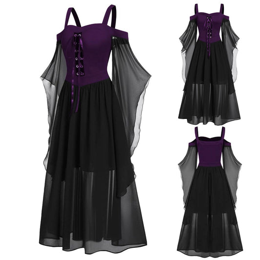 Halloween Witch Strap Expandable Dress Long Dresses