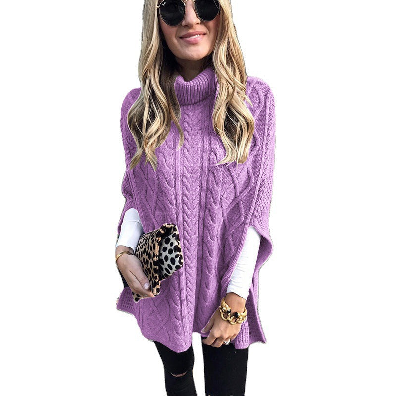 Women's Autumn Turtleneck Solid Color Street Hipster Loose Sweaters