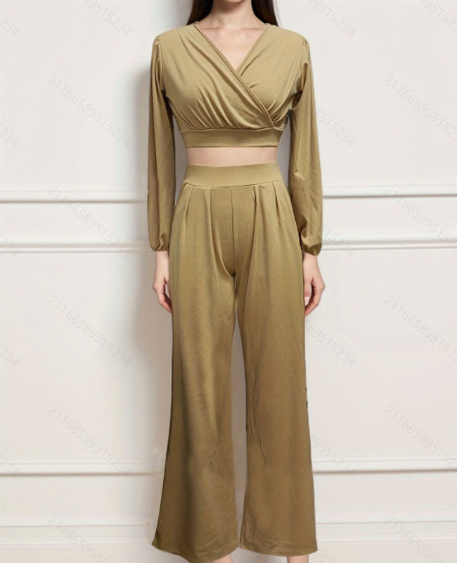 Women's Trendy Casual Long-sleeved Two-piece Set Suits