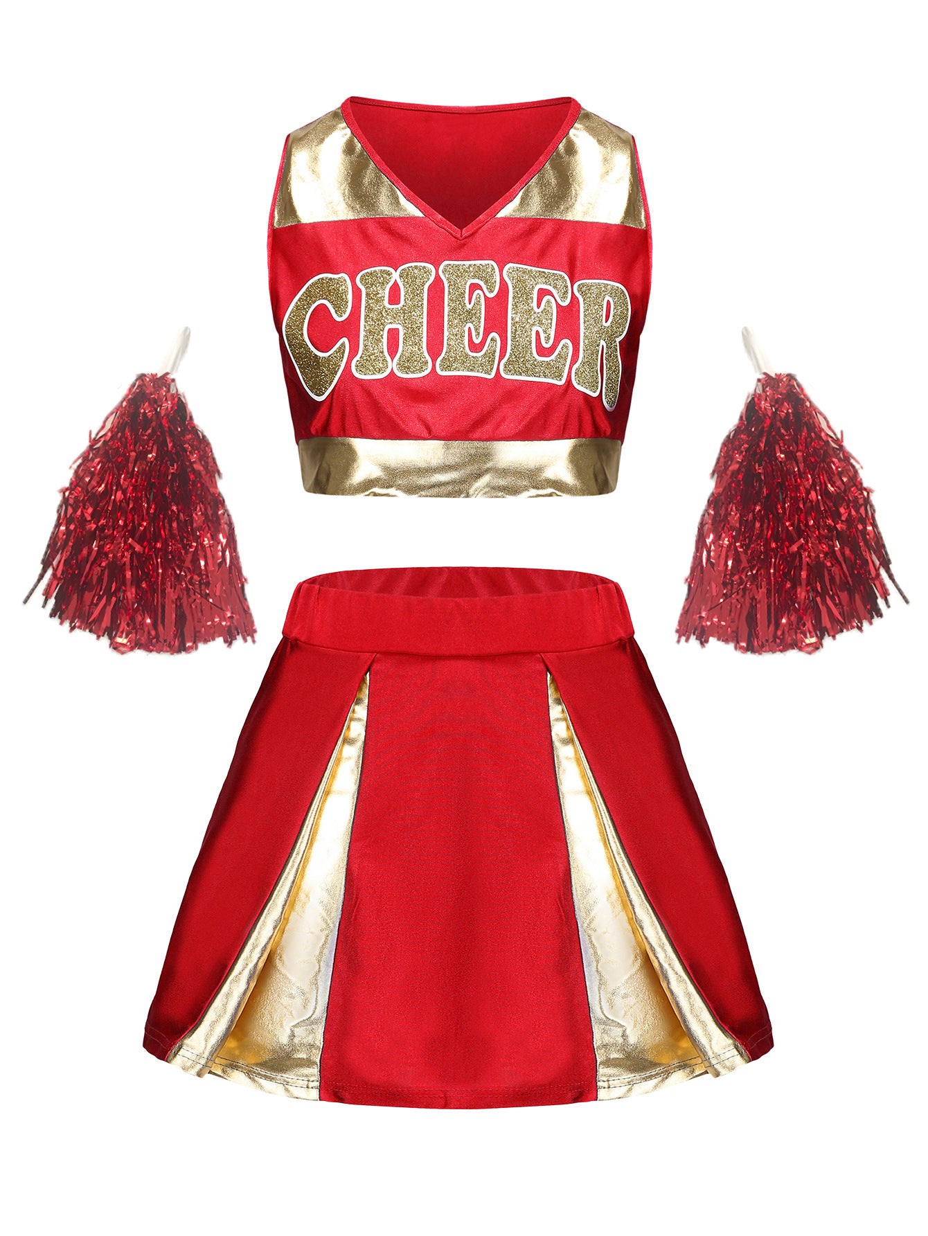 Costumes de danse de cheerleading pour femmes, impression et couture