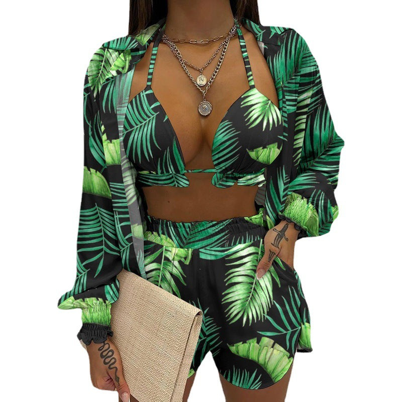 Women's Sexy Three-piece Autumn Beach Fashion Suits