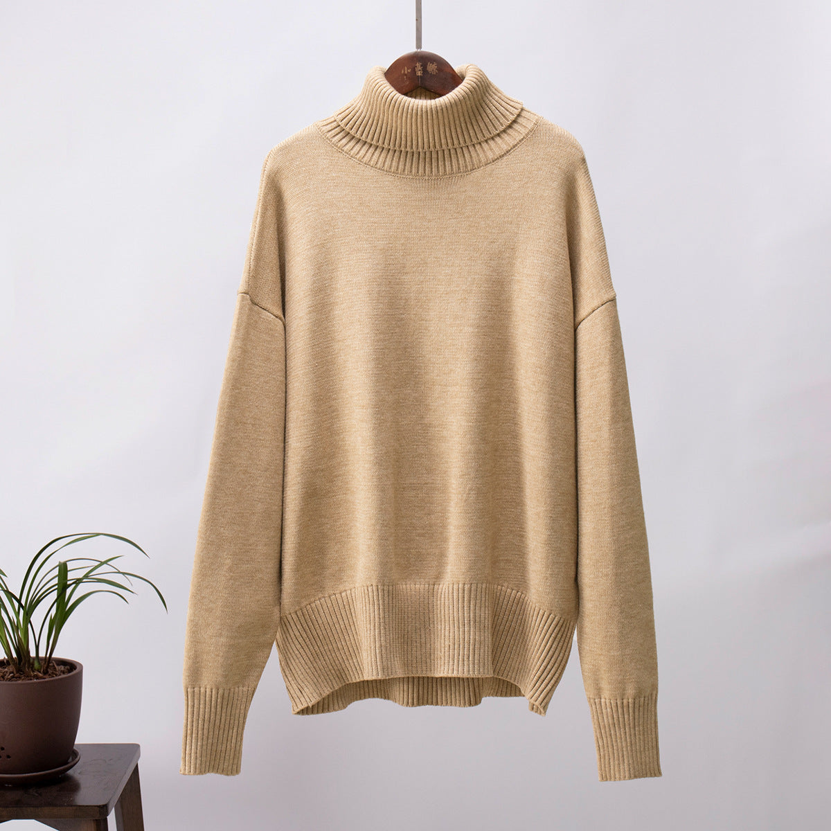 Women's Solid Color Turtleneck Loose Pullover Sweaters