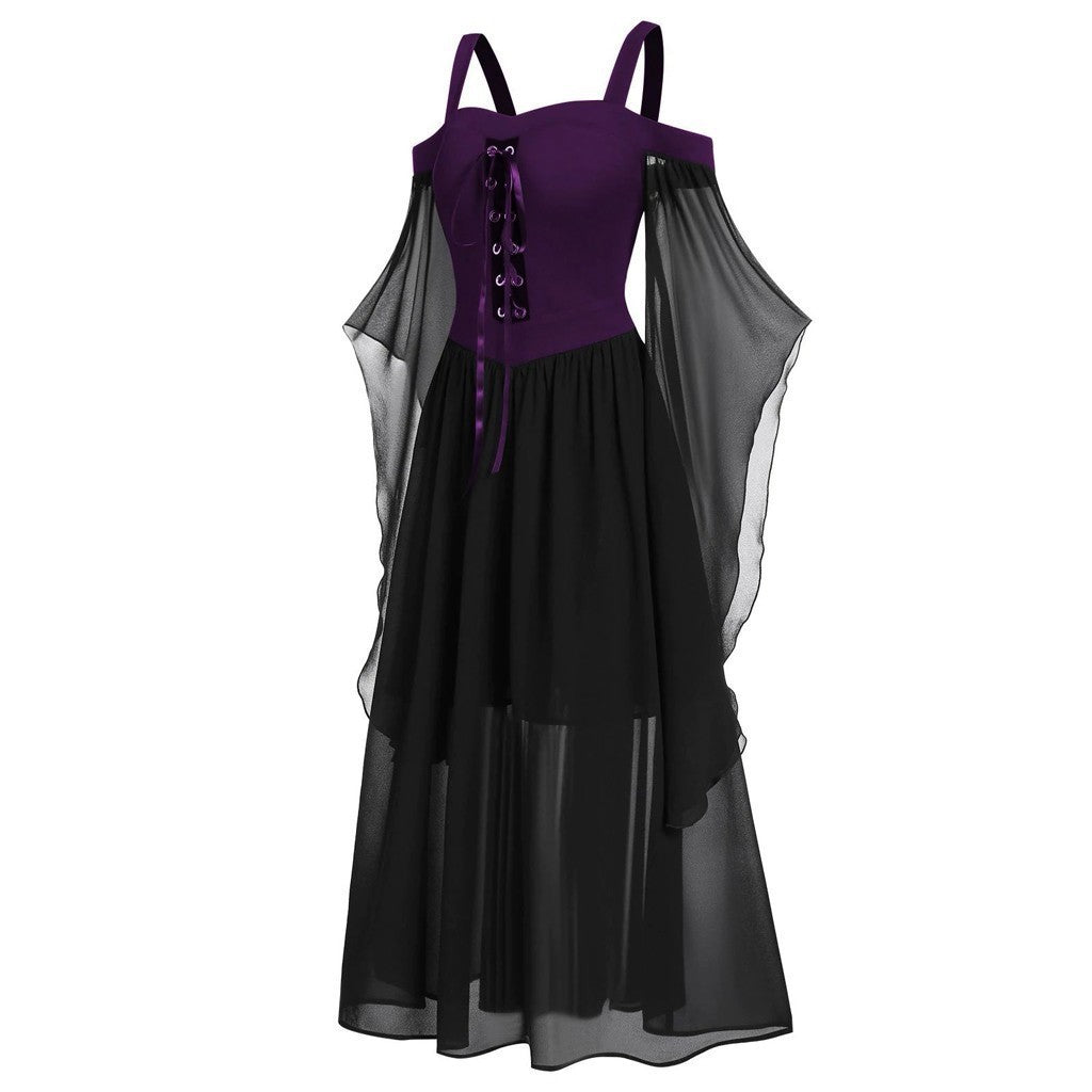 Halloween Witch Strap Expandable Dress Long Dresses