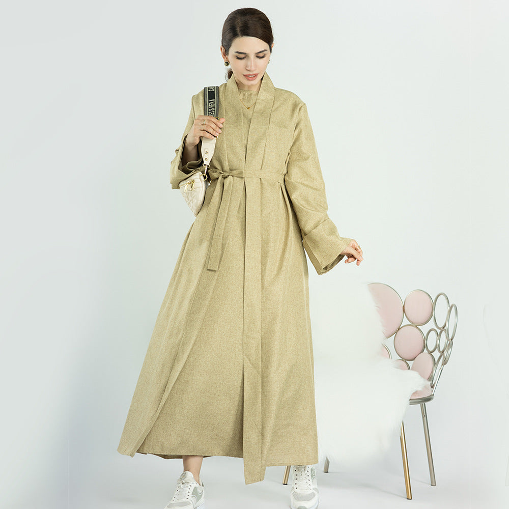 Women's Slouchy Turkish Solid Color Robe Dresses