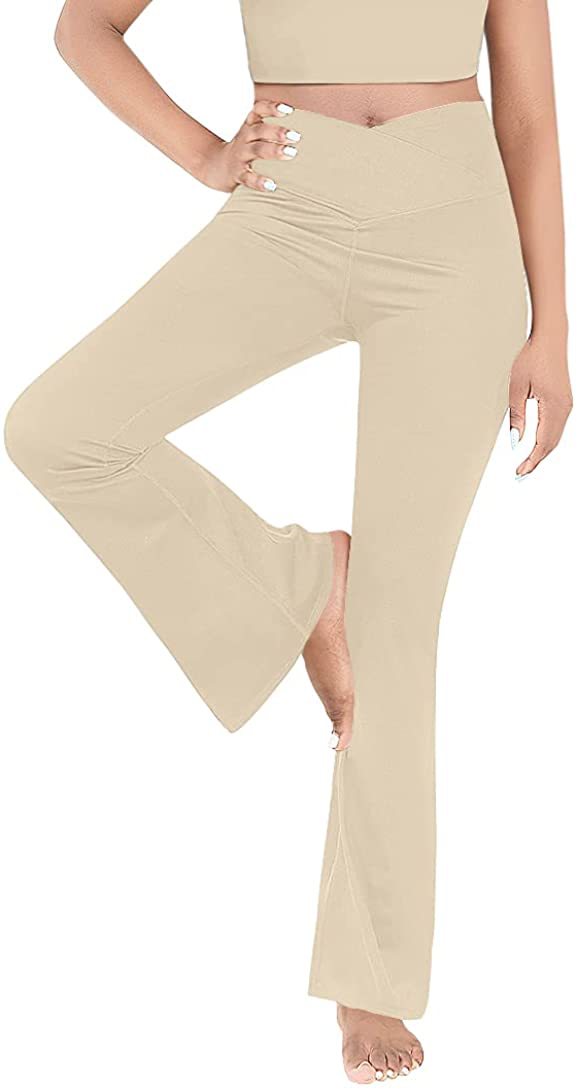 Pantalon décontracté taille haute slim couleur unie