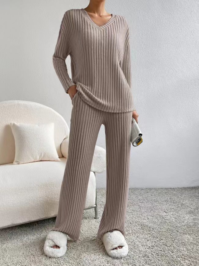 Fashion Casual Straight Loose Sunken Stripe Suits