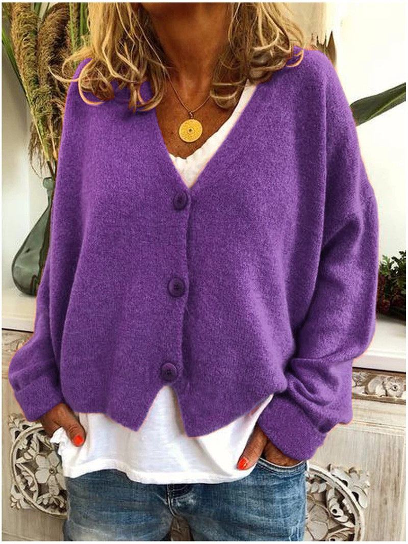 Women's Solid Color Long Sleeve For Knitwear