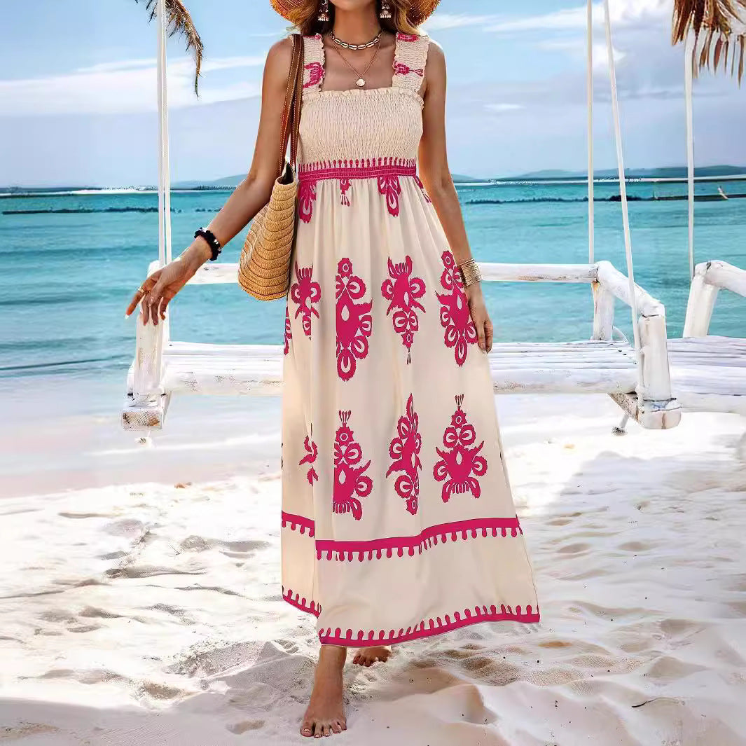 Women's Beach Dress Holiday Style Printing Clothing