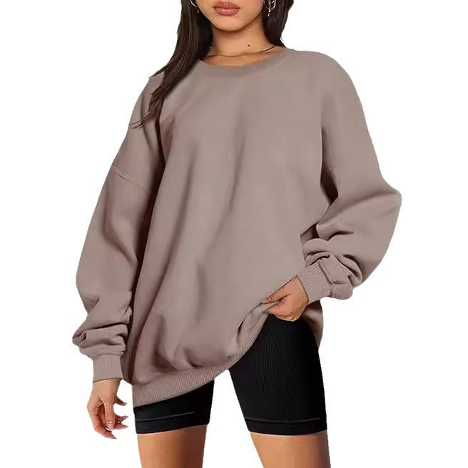 Women's Oversized Loose Sports Long Sleeve Round Sweaters