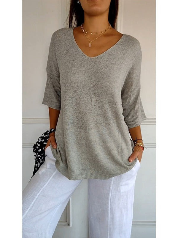 Women's Casual Basic Style Slimming Sleeve Solid Sweaters