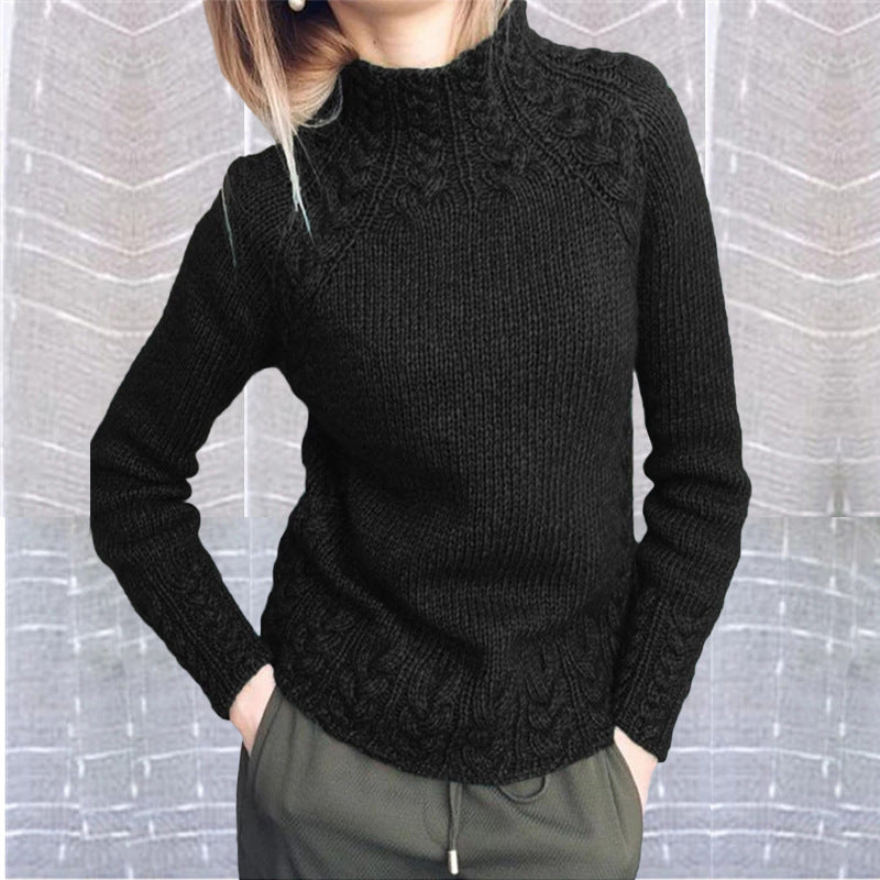 Women's Solid Color Hemp Pattern Knitted For Sweaters