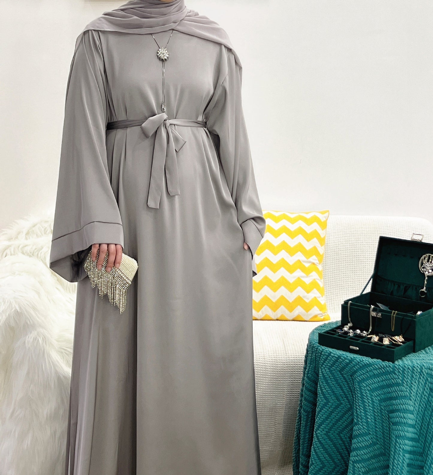 Basic Solid Color Multicolor Robe Dress Plus Size