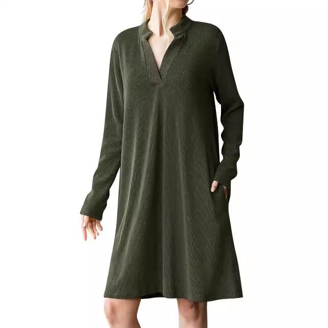 Women's Versatile Long Sleeve Loose Dress Dresses