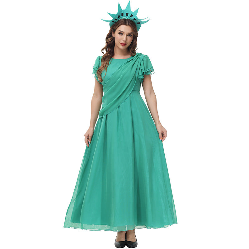 Green Chiffon Party Maxi Dress Free Shine World Costumes