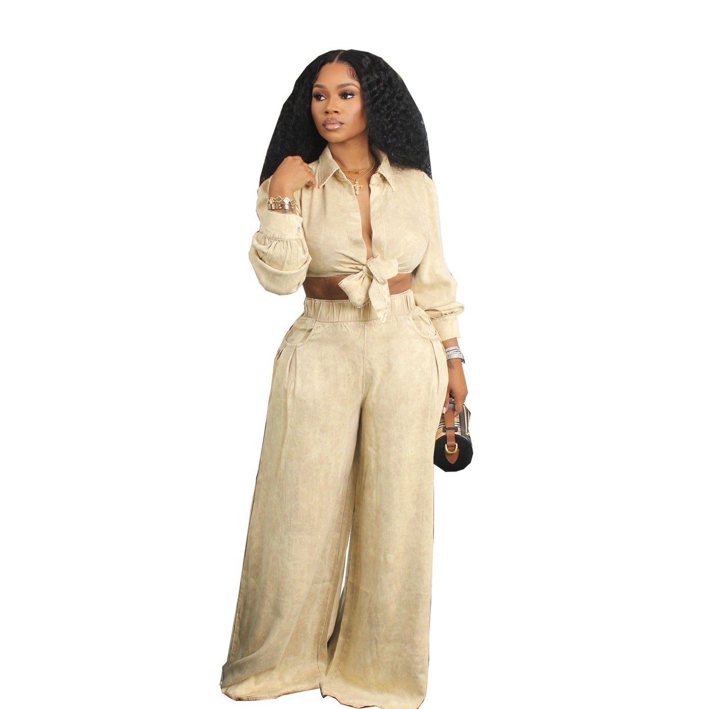 Women's Long Sleeve Casual Wide Leg Loose Suits