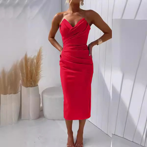 Women's Fashion Wear Sexy Elegant Tube Sleeveless Dresses