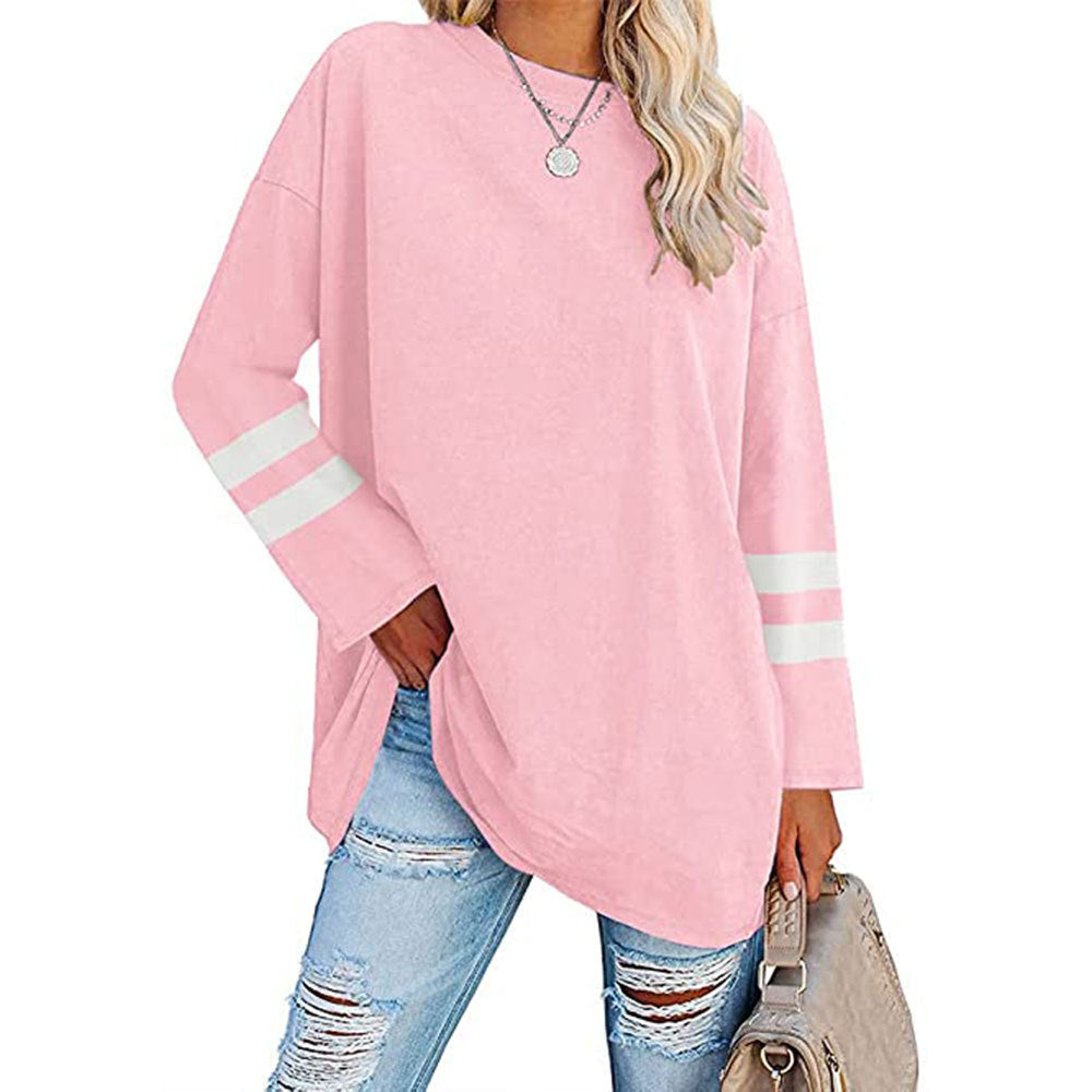 Women's T-shirt Color Loose Shoulder Sleeve Round Blouses