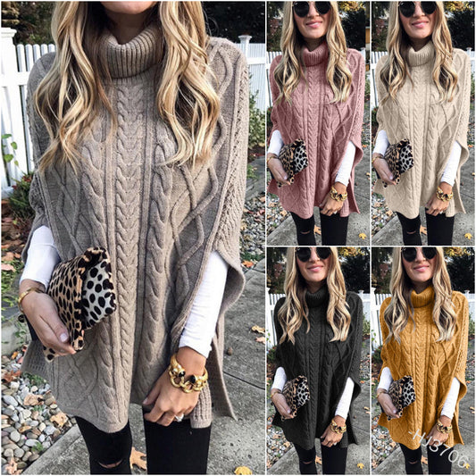 Women's Autumn Turtleneck Solid Color Street Hipster Loose Sweaters