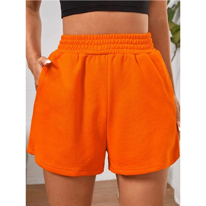 Short ample à taille élastique et jambes larges pour femme