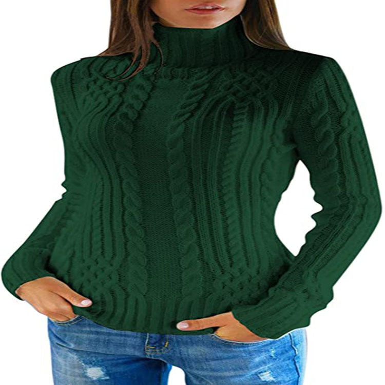 Durable Women's Turtleneck Fashion Slim Fit Sweaters