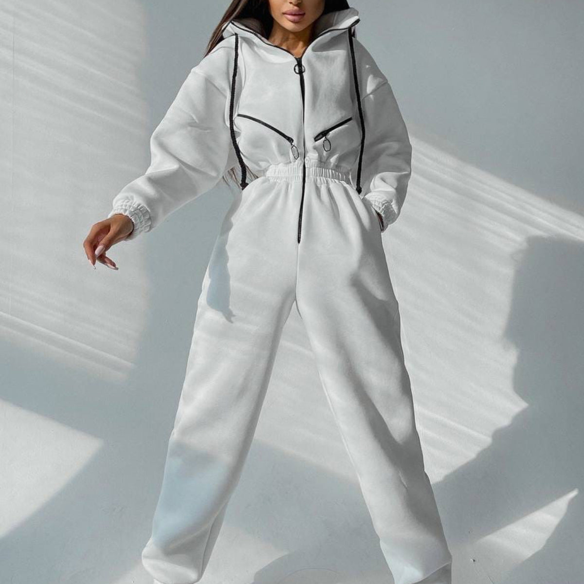 Classic Women's Sports Leisure Hooded One-piece Jumpsuits