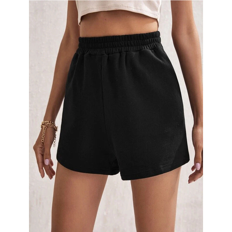 Short ample à taille élastique et jambes larges pour femme