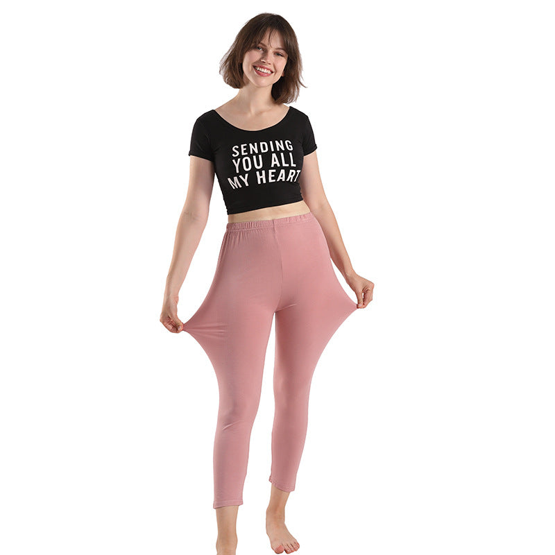 Leggings hauts en fibre de bambou pour femmes, minces et grasses