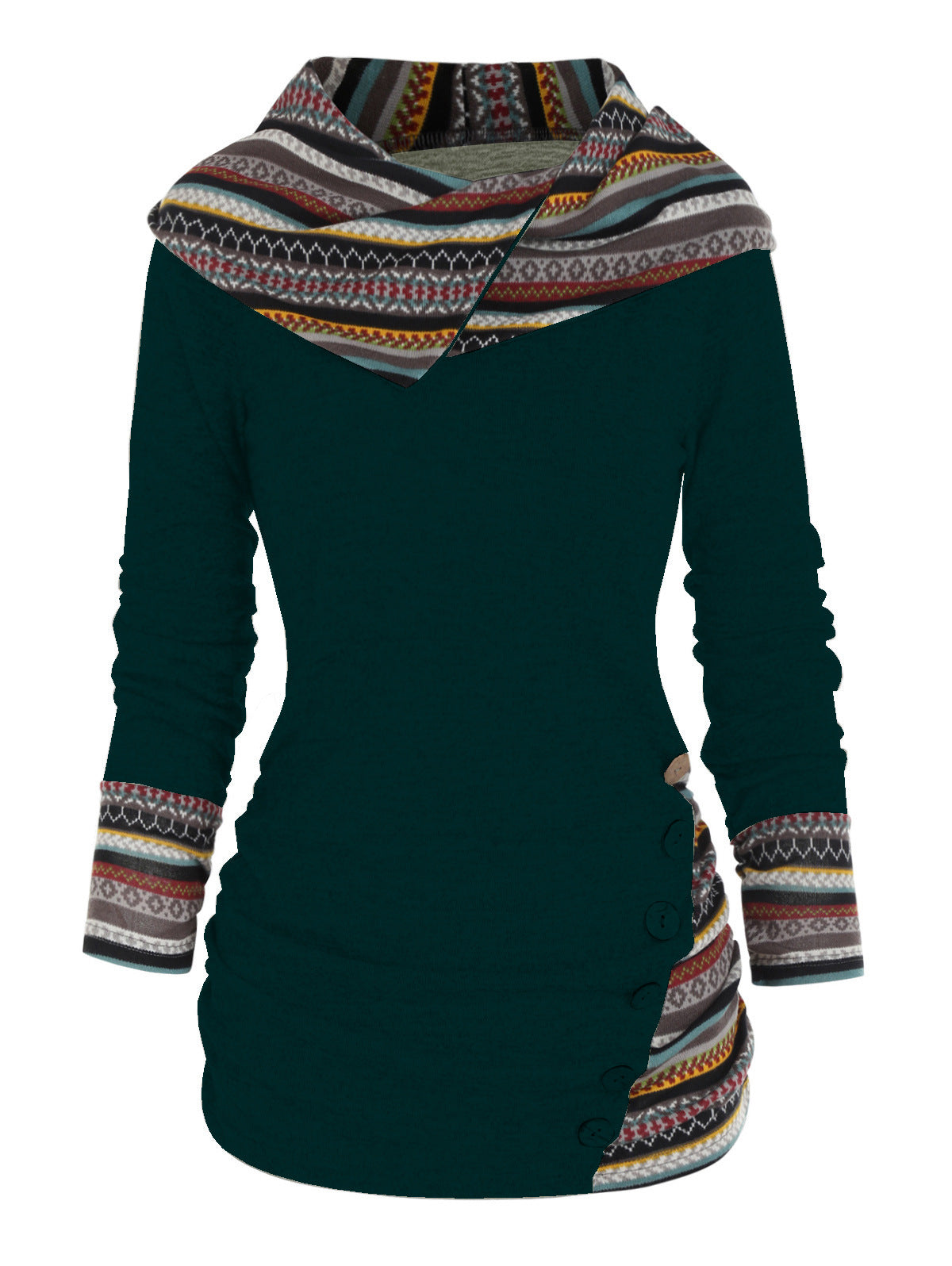 Women's Hooded Knitted Long Sleeve Button Casual Sweaters