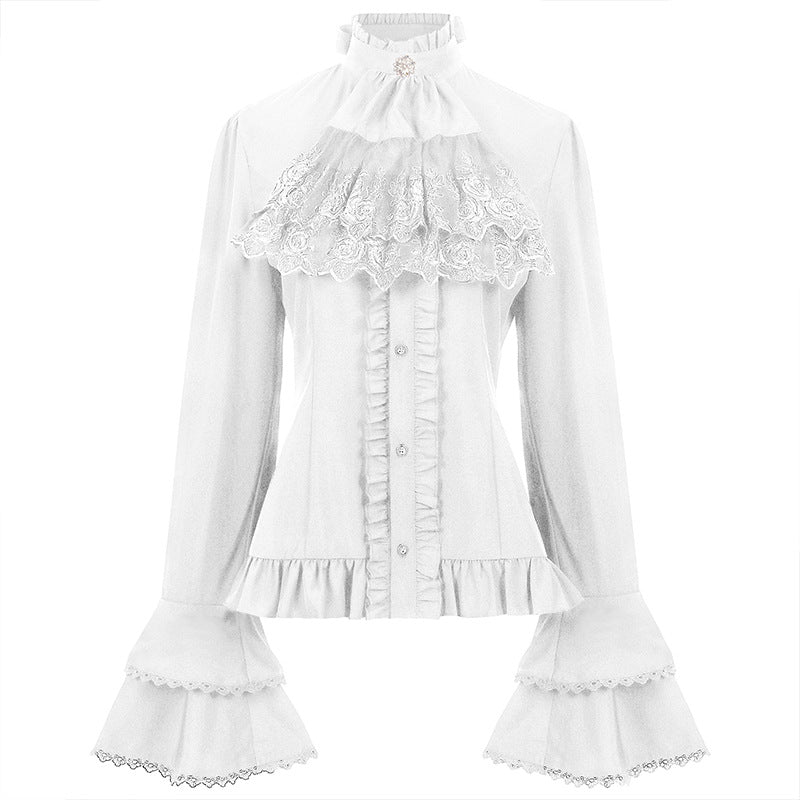 Chemise plissée pour femme Costumes médiévaux de style victorien intérieur