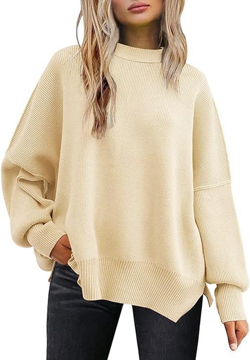 Women's Batwing Long-sleeved Autumn Knitted Side Slit Sweaters