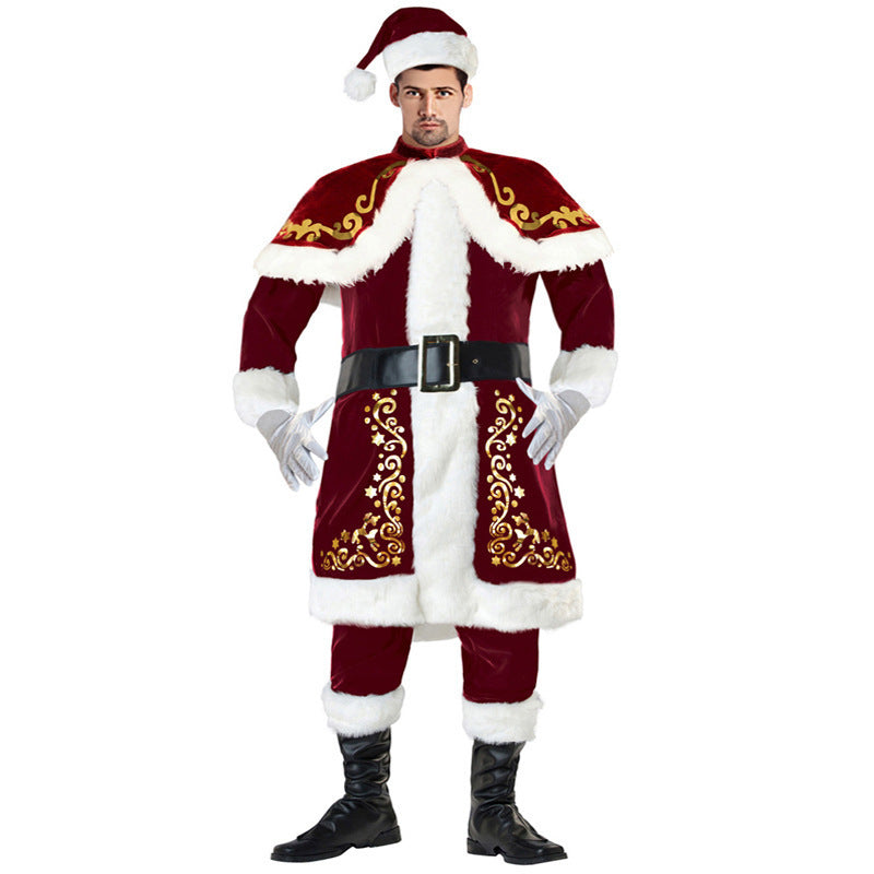 Vêtements de Père Noël épais pour hommes Costumes de Noël imprimés