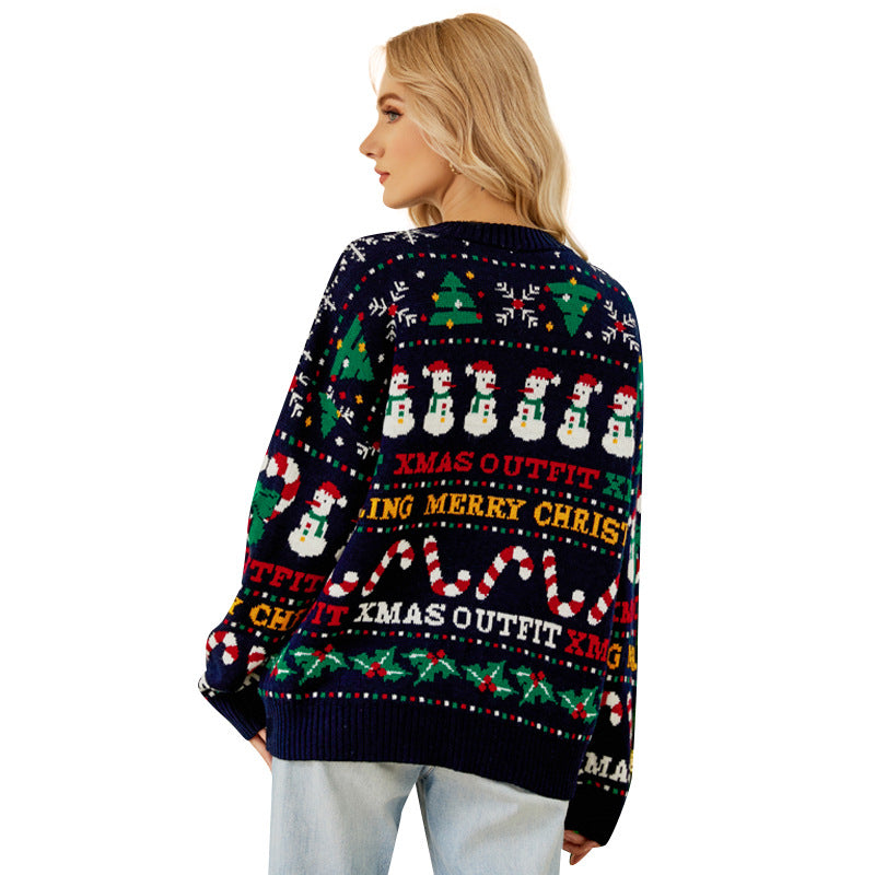 Fashion Loose Christmas Neck Man Sequined Knitwear