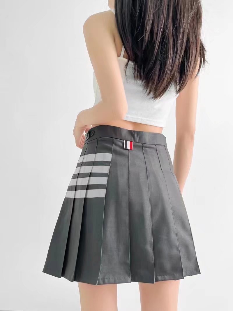 Women's Summer High Waist Preppy Style Irregular Pleated Skirts