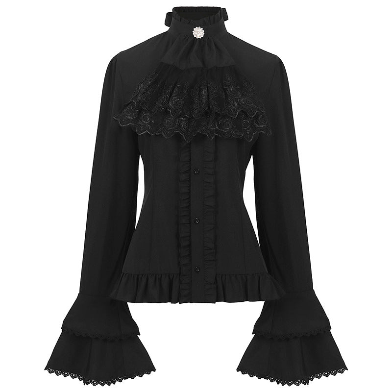 Chemise plissée pour femme Costumes médiévaux de style victorien intérieur