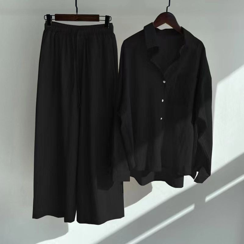 Women's And Linen Shirt Outfit High Waist Suits