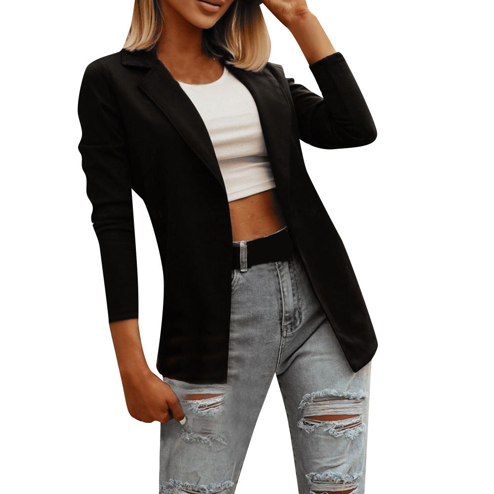 Blazers Slim Simples Décontractés De Couleur Unie Pour Femmes D'automne